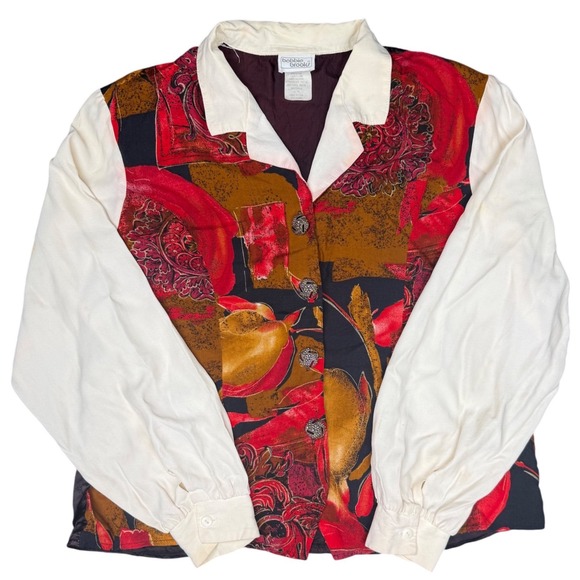 Bobbie Brooks Tops - Bobbie Brooks Vintage Blouse Size 20 Abstract Print Puff Sleeve USA Made